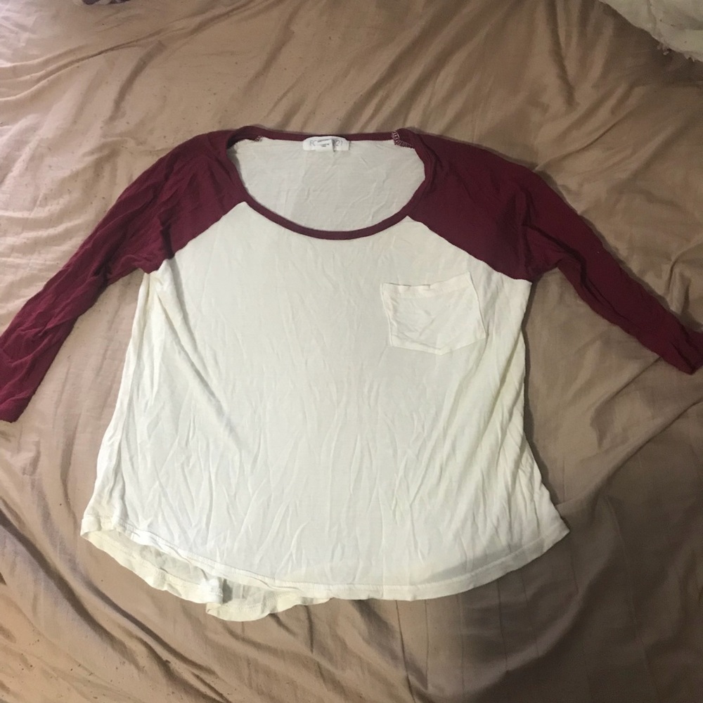 Forever 21 3/4 sleeve pocket tee